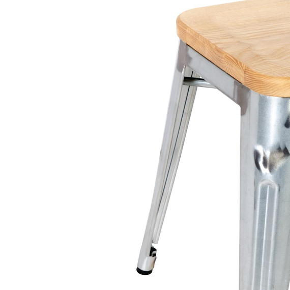 Bolero Bistro Stuhl aus verzinktem Stahl mit Holzsitz (4 Stück) 3 Bolero Bistro Stuhl aus verzinktem Stahl mit Holzsitz (4 Stück)