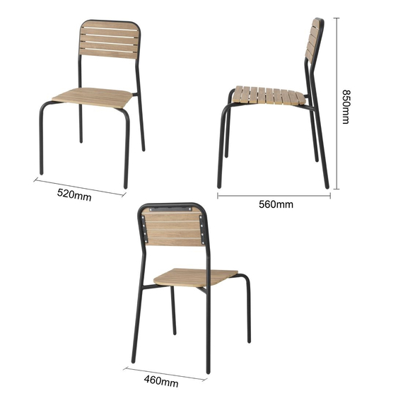 Bolero Santorini Outdoor-Stühle in Holzoptik (4 Stück) 6 Bolero Santorini Outdoor-Stühle in Holzoptik (4 Stück)