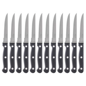Olympia Steakmesser mit schwarzem Griff 21,5cm (12 Stück)