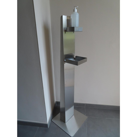 Händedesinfektionsstation mit Regalen 1 Händedesinfektionsstation mit Regalen
