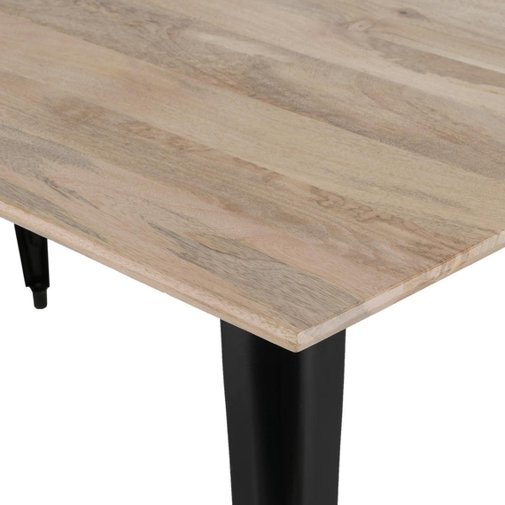 Bolero Bistro Esstisch Mangoholzplatte Schwarzer Rahmen 1450mm 1 Bolero Bistro Esstisch Mangoholzplatte Schwarzer Rahmen 1450mm