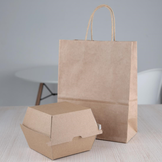 Fiesta Compostable kompostierbare Burgerboxen aus Kraftpapier groß 112mm (150 Stück) 4 Fiesta Compostable kompostierbare Burgerboxen aus Kraftpapier groß 112mm (150 Stück)