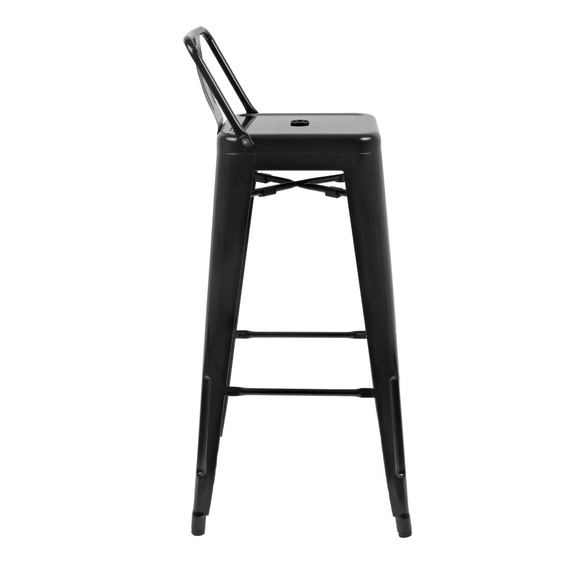Bolero Bistro Barstuhl aus Stahl mit Rückenlehne schwarz (4 Stück) 2 Bolero Bistro Barstuhl aus Stahl mit Rückenlehne schwarz (4 Stück)