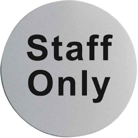 Edelstahltürschild "Staff Only" Edelstahltürschild "Staff Only"