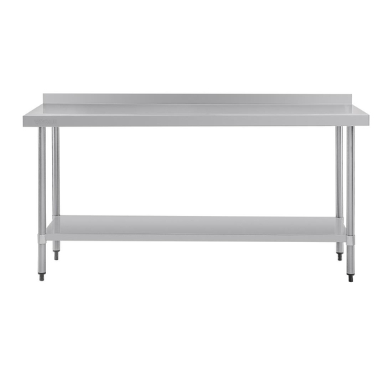 Vogue Edelstahl Arbeitstisch mit Aufkantung und Regalboden 180 x 60cm 4 Vogue Edelstahl Arbeitstisch mit Aufkantung und Regalboden 180 x 60cm