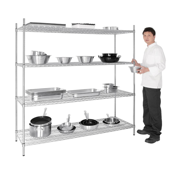 Vogue 4 Reihen Drahtregal-Kit 1830x610mm 2 Vogue 4 Reihen Drahtregal-Kit 1830x610mm