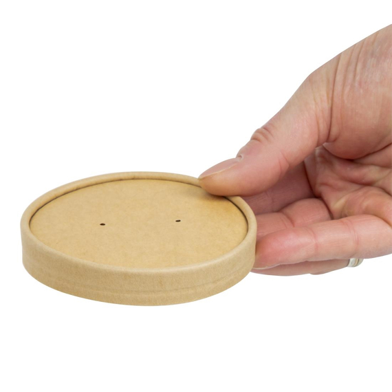 Colpac Recycelbar Kraft Mikrowellen Suppenbecher Deckel 450ml (500 Stück) 4 Colpac Recycelbar Kraft Mikrowellen Suppenbecher Deckel 450ml (500 Stück)