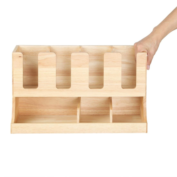 Olympia Tassen- und Gewürzstation aus Hevea-Holz 450x120x240mm 1 Olympia Tassen- und Gewürzstation aus Hevea-Holz 450x120x240mm