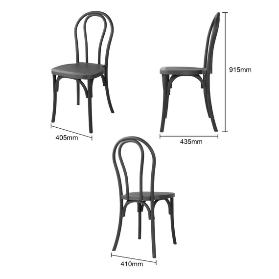 Bolero Soho Bentwood Style Harzstühle Schwarz (4 Stück) 4 Bolero Soho Bentwood Style Harzstühle Schwarz (4 Stück)