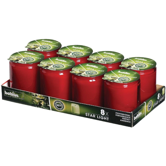 Bolsius Sternlicht Rote Glas-Kerzengläser (8 Stück) Bolsius Sternlicht Rote Glas-Kerzengläser (8 Stück)