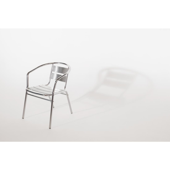 Bolero Bistrostühle mit gerundeter Armlehne Aluminium (4 Stück) 3 Bolero Bistrostühle mit gerundeter Armlehne Aluminium (4 Stück)