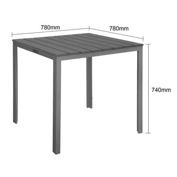 Bolero Valletta Grau Geschlitzter Outdoor Tisch 780mm 2 Bolero Valletta Grau Geschlitzter Outdoor Tisch 780mm