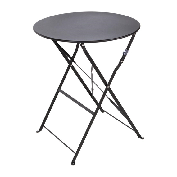 Bolero Perth Schwarzer Bürgersteig-Stil Stahl Tisch Rund 600mm 1 Bolero Perth Schwarzer Bürgersteig-Stil Stahl Tisch Rund 600mm