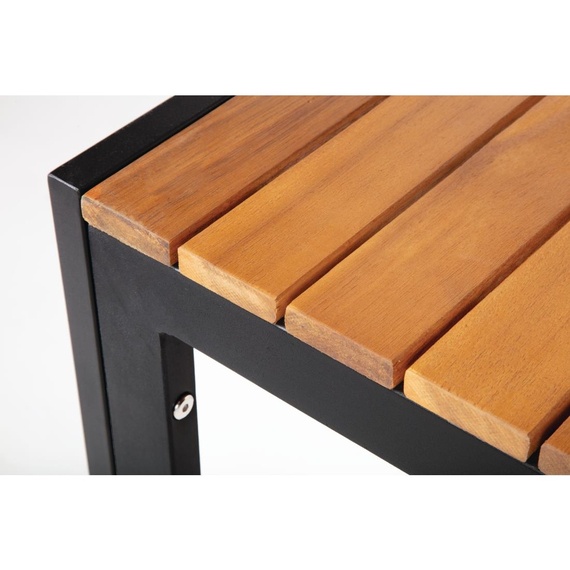 Bolero quadratischer Stahl- und Akazienholztisch 80cm 4 Bolero quadratischer Stahl- und Akazienholztisch 80cm