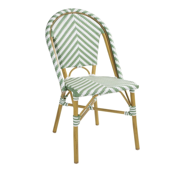 Bolero Rattan-Beistellstuhl im Pariser Stil, Hellgrün, 2 Stück Bolero Rattan-Beistellstuhl im Pariser Stil, Hellgrün, 2 Stück