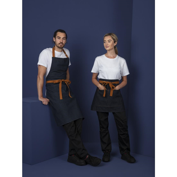 Southside Bistro Schürze Jeans-Blau Mit Bein-Tan 7 Southside Bistro Schürze Jeans-Blau Mit Bein-Tan