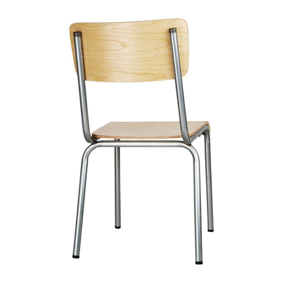 Bolero Cantina Stühle aus verzinktem Stahl mit Holzsitz und Rückenlehne (4 Stück) 3 Bolero Cantina Stühle aus verzinktem Stahl mit Holzsitz und Rückenlehne (4 Stück)