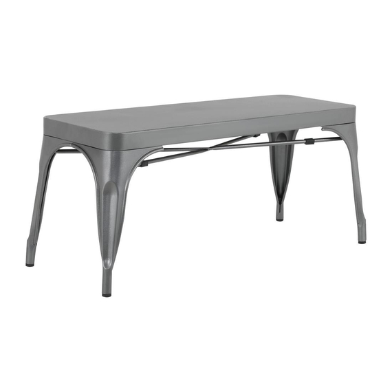 Bolero Bistro Metall-Sitzbänke Gunmetal 1000mm (2 Stück) 1 Bolero Bistro Metall-Sitzbänke Gunmetal 1000mm (2 Stück)