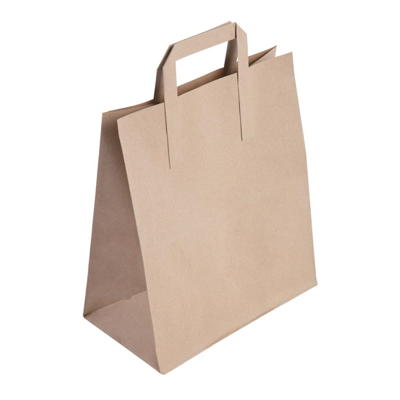 Fiesta Recycelbare Papiertüten Mit Flachen Griffen Braun Groß (250 Stück) 1 Fiesta Recycelbare Papiertüten Mit Flachen Griffen Braun Groß (250 Stück)