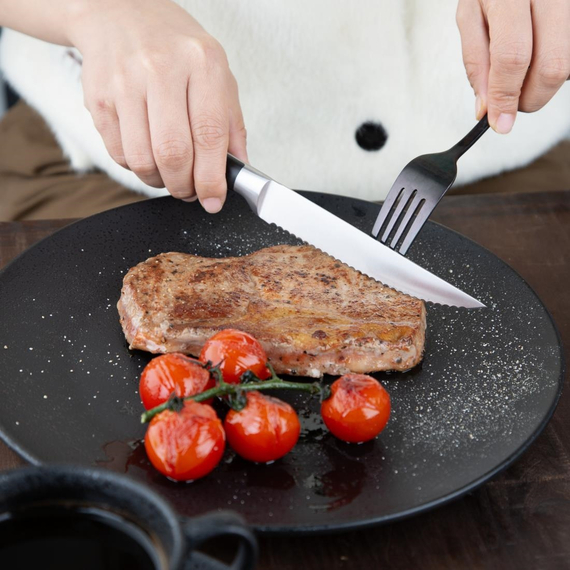 Olympia Premium-Restaurant Steakmesser mit schwarzen ABS-Griffen (6 Stück) 4 Olympia Premium-Restaurant Steakmesser mit schwarzen ABS-Griffen (6 Stück)