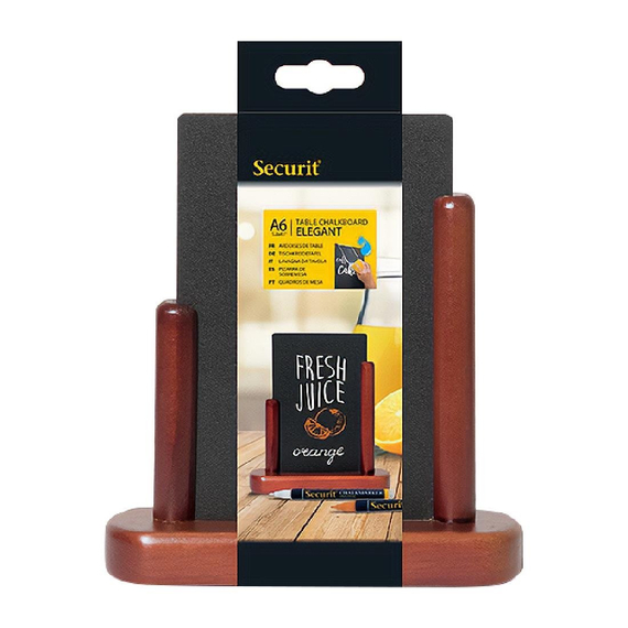 Securit Tischtafel Mahagoni A6 2 Securit Tischtafel Mahagoni A6