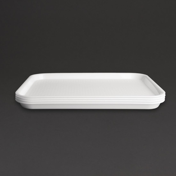 Olympia Kristallon Polypropylen Fast Food Tablett Weiß Klein 345mm 4 Olympia Kristallon Polypropylen Fast Food Tablett Weiß Klein 345mm
