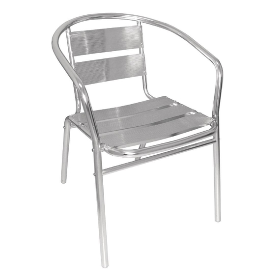 Bolero Bistrostühle mit gerundeter Armlehne Aluminium (4 Stück) Bolero Bistrostühle mit gerundeter Armlehne Aluminium (4 Stück)
