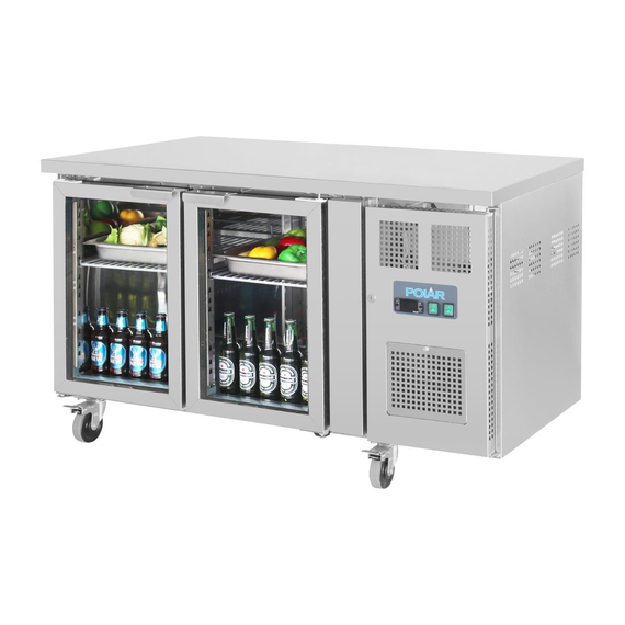 Polar U-Serie Premium 2-türiger Thekenkühlschrank mit Glastüren 2 Polar U-Serie Premium 2-türiger Thekenkühlschrank mit Glastüren