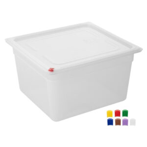 Hygiplas Click PP GN-Behälter 2/3 mit Deckel & 7 Farbclips 200mm 16,1Ltr (4 Stück)
