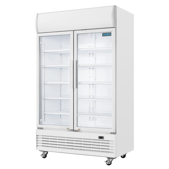 Polar G-Serie Zweitürige Displaykühlung mit Leuchtkasten 950L Schwingtüren 4 Polar G-Serie Zweitürige Displaykühlung mit Leuchtkasten 950L Schwingtüren