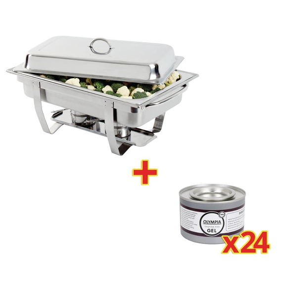SONDERANGEBOT Milan Chafing-Dish mit 24 x Brennpaste 3 SONDERANGEBOT Milan Chafing-Dish mit 24 x Brennpaste