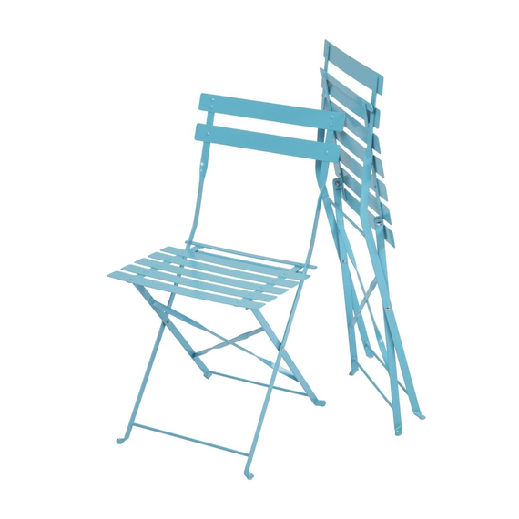 Bolero klappbare Terrassenstühle Stahl azurblau (2 Stück) 4 Bolero klappbare Terrassenstühle Stahl azurblau (2 Stück)