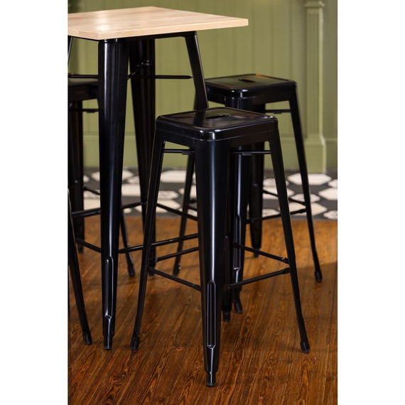 Bolero Bistro Bartisch mit Holzplatte schwarz 1 Bolero Bistro Bartisch mit Holzplatte schwarz