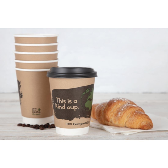 Fiesta Compostable Kompostierbare Heißgetränkebecher doppelwandig 35,5cl (500 Stück) Fiesta Compostable Kompostierbare Heißgetränkebecher doppelwandig 35,5cl (500 Stück)