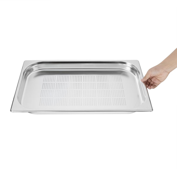 Vogue GN-Behälter Edelstahl 4cm GN1/1 gelocht 4 Vogue GN-Behälter Edelstahl 4cm GN1/1 gelocht