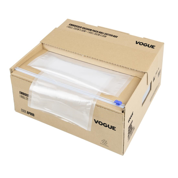 Vogue Vakuumrolle mit Cutterbox, geprägt, 200 mm und 300 mm, 2er-Set Vogue Vakuumrolle mit Cutterbox, geprägt, 200 mm und 300 mm, 2er-Set