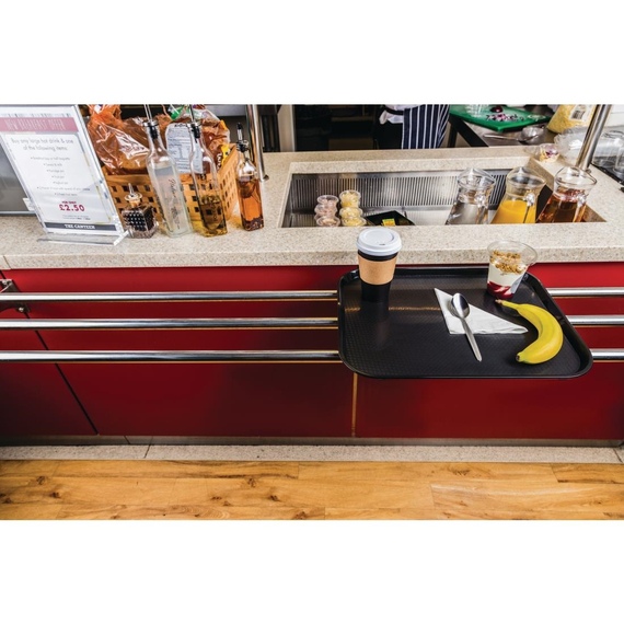 Olympia Kristallon Polypropylen Fast-Food-Tablett Schwarz Mittel 415mm 1 Olympia Kristallon Polypropylen Fast-Food-Tablett Schwarz Mittel 415mm