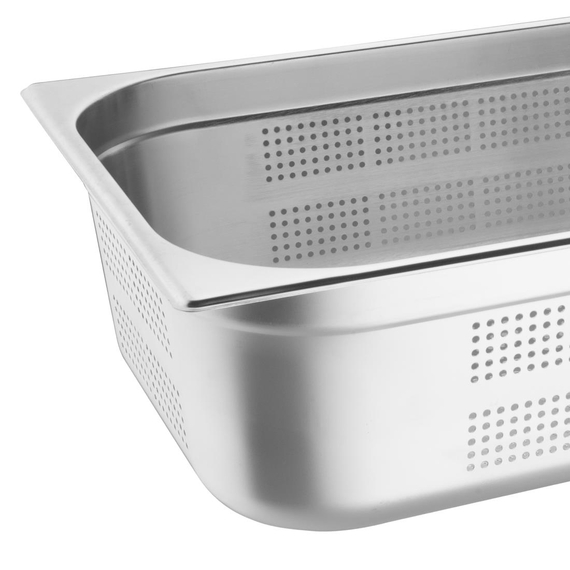 Vogue GN-Behälter Edelstahl 15cm GN1/1 gelocht 6 Vogue GN-Behälter Edelstahl 15cm GN1/1 gelocht
