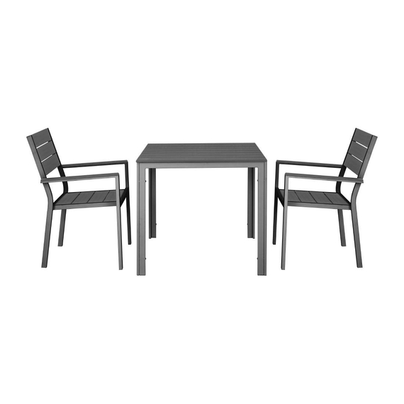 Bolero Valletta Grau Geschlitzter Outdoor Tisch 780mm 3 Bolero Valletta Grau Geschlitzter Outdoor Tisch 780mm