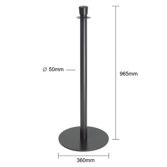 Bolero Flache Basis Barrierepfosten Schwarz (2 Stück) 4 Bolero Flache Basis Barrierepfosten Schwarz (2 Stück)