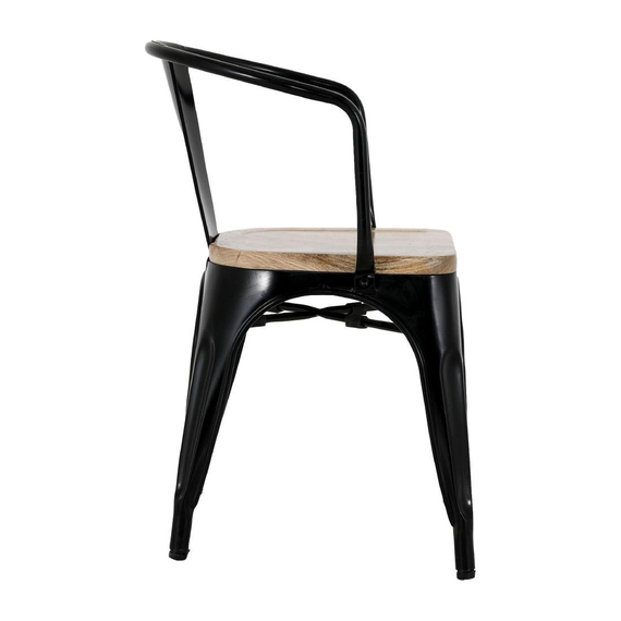 Bolero Bistro Curve Sessel Mit Mangoholz-Sitzauflage Schwarz (4 Stück) 2 Bolero Bistro Curve Sessel Mit Mangoholz-Sitzauflage Schwarz (4 Stück)