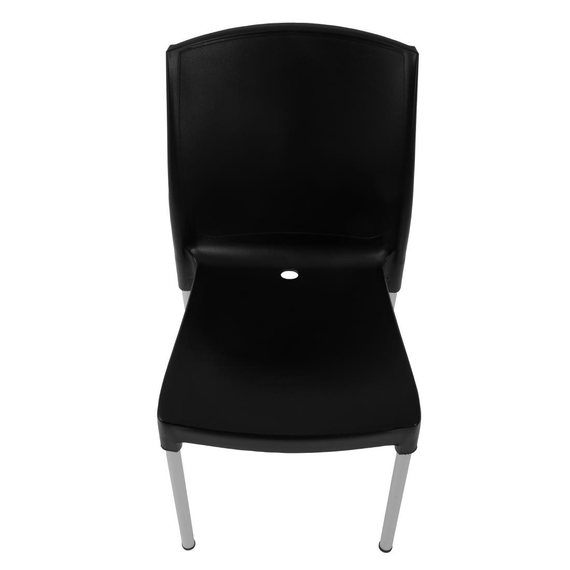 Bolero Bistrostühle mit Ablaufloch Kunststoff schwarz (4 Stück) 4 Bolero Bistrostühle mit Ablaufloch Kunststoff schwarz (4 Stück)