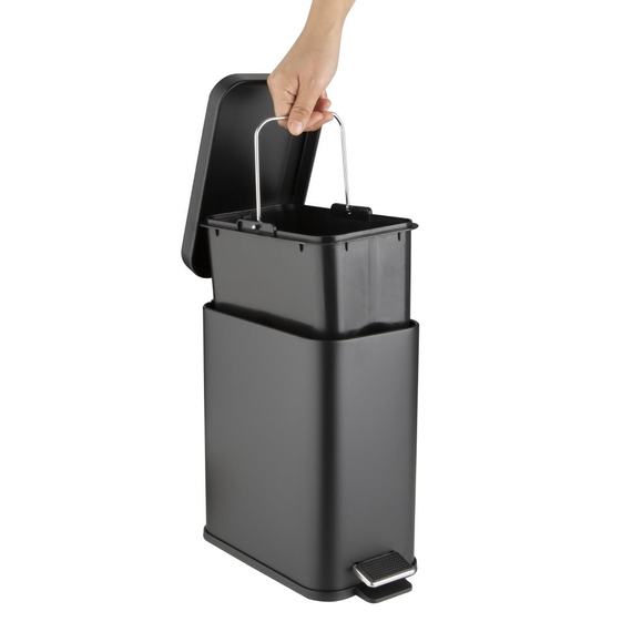 Jantex Schmaler Waschraum Mülleimer Schwarz 5Ltr 1 Jantex Schmaler Waschraum Mülleimer Schwarz 5Ltr
