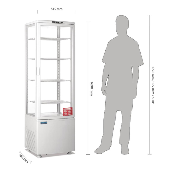 Polar C-Serie Energieeffizienter Kühlschrank mit gebogener Tür Weiß 235Ltr 4 Polar C-Serie Energieeffizienter Kühlschrank mit gebogener Tür Weiß 235Ltr