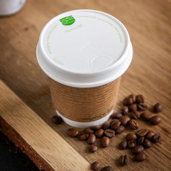 Vegware kompostierbarer 79er-Papierdeckel für Heißgetränkebecher (Packung mit 1000 Stück) Vegware kompostierbarer 79er-Papierdeckel für Heißgetränkebecher (Packung mit 1000 Stück)