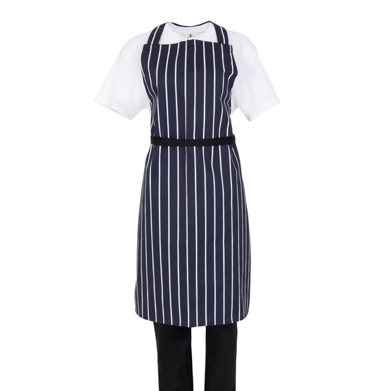 Whites Latzschürze marineblau gestreift 1 Whites Latzschürze marineblau gestreift