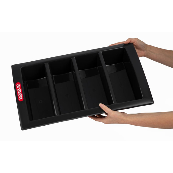 Araven stapelbarer Besteckkasten 4 Fächer 4 Araven stapelbarer Besteckkasten 4 Fächer