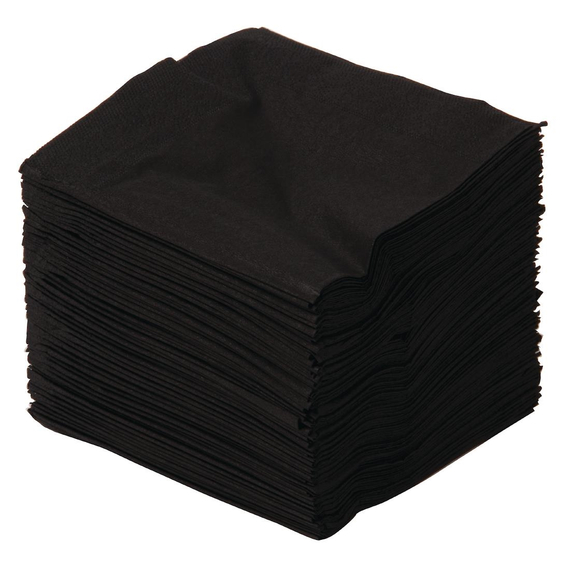 Cocktailservietten schwarz 25cm (2000 Stück) 4 Cocktailservietten schwarz 25cm (2000 Stück)
