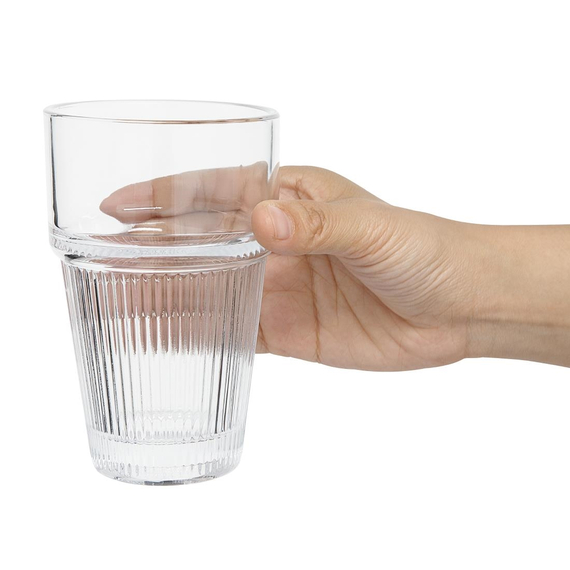 Olympia gestreifte stapelbare Becher 300ml (6 Stück) 3 Olympia gestreifte stapelbare Becher 300ml (6 Stück)