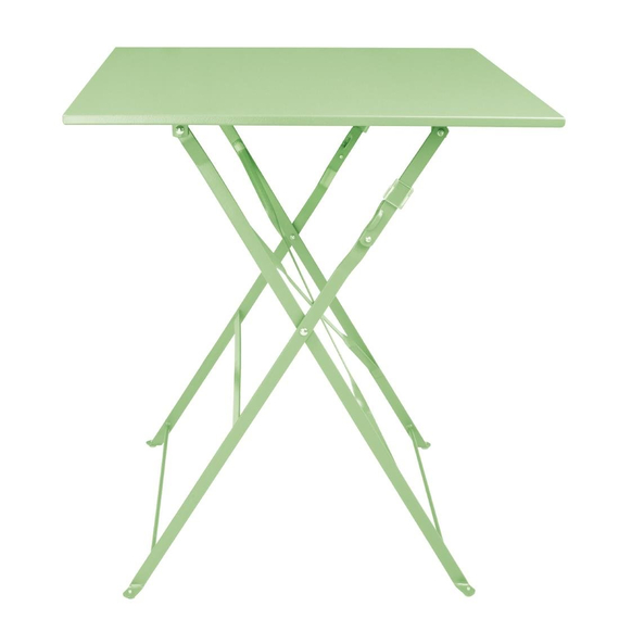 Bolero Square Pavement Style Klapptisch aus Stahl hellgrün 600 mm Bolero Square Pavement Style Klapptisch aus Stahl hellgrün 600 mm